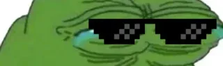😎 Pepe 밈, 페페 더 프로그, 안경, 인터넷 문화 telegram sticker