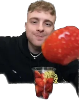 🍓 fresa, fruta, persona, comida, aperitivo telegram sticker