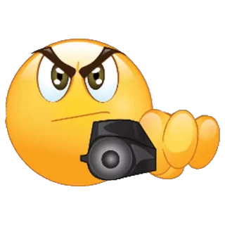 😀 Emoji, Waffe, Gewalt, Wütend telegram sticker