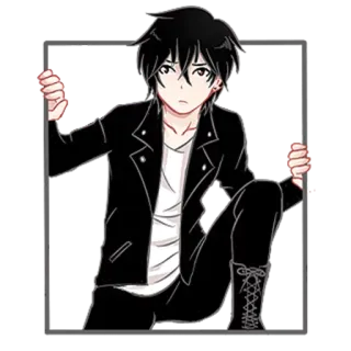 😶 Аниме, Персонаж, Иллюстрация, Искусство, Рисунок, Мужчина, Мультфильм telegram sticker