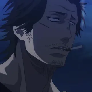 🚬 Anime, Cigarette, Fumer, Yami Sukehiro, Black Clover, Personnage telegram sticker