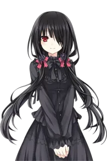 😏 Anime, Garota, Cabelo preto, Gótico, Vestido telegram sticker