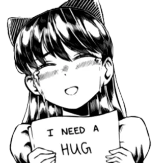 😿 I NEED A HUG anime, hug, cute, manga, request, cartoon telegram sticker