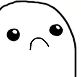 😟 Блоб, Грустный, Милый, Мультяшный, Каваий, Простой, Белый telegram sticker