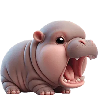 😤 ippopotamo, animale, carino, cucciolo, mammifero, fauna selvatica, natura selvaggia whatsapp sticker