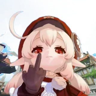 🖕 Klee Genshin Impact genshin impact, klee, dedo corazón, ofensivo telegram sticker