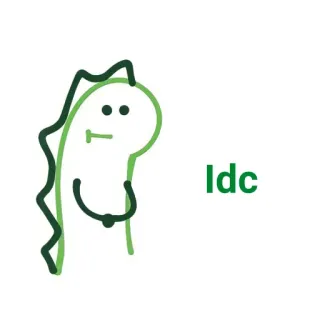 🐛 Idc dinozaur, kreskówka, obojętnie, zielony, naklejka telegram sticker
