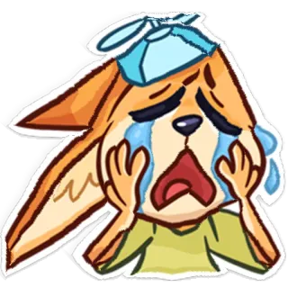 😭 cáo, buồn, khóc, ốm, bị thương, đau đầu telegram sticker
