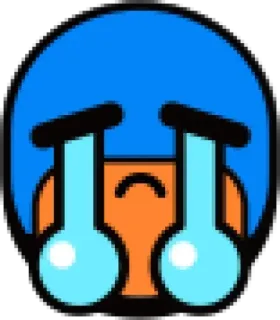 😭 płacz, smutny, łzy, emoji, niebieskie włosy, emocje telegram sticker