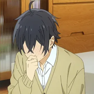 ✏️ Miyamura Izumi Horimiya anime, blush, embarrassed, cute, shy telegram sticker