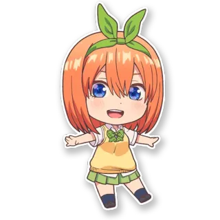 💚 Yotsuba Nakano The Quintessential Quintuplets Anime, Chibi, Lucu, Gadis, Manga, Karakter whatsapp sticker