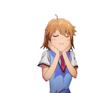 ☺️ Anime, Dziewczyna, Kreskówka, Szczęśliwy, Słodki telegram sticker