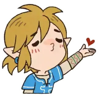 😘 Link The Legend of Zelda zelda, link, lindo, corazón, videojuego telegram sticker