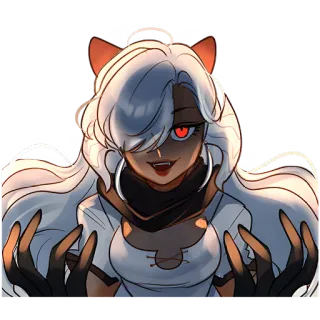 😈 anime, demon, cat girl, evil telegram sticker