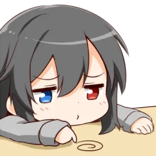 💗 anime, chibi, cute, sad, tired, manga telegram sticker