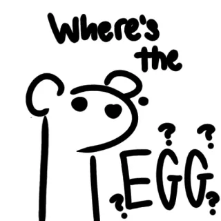 ❔ Where's the EGG? egg, question, cartoon, drawing, animal telegram sticker