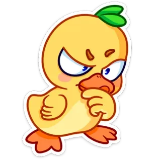 🤔 pato, fofo, animal, desenho animado, adesivo telegram sticker