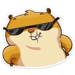 😎 hamster, óculos de sol, desenho animado, animal, legal, adesivo, fofo, meme telegram sticker