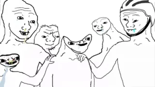 😦 meme, wojak, white, outline, group telegram sticker