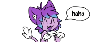 😁 haha 猫, 漫画, 笑い, 紫, 動物, 笑 telegram sticker