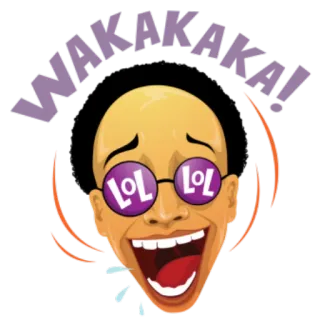 😁 WAKAKAKA! risada, humor, engraçado, expressão, emoji, desenho animado telegram sticker