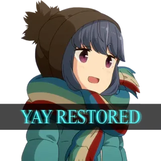 🙃 YAY RESTORED 动漫, 女孩, 冬天, 快乐 telegram sticker