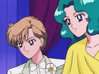 👁 Haruka Tenoh Sailor Moon Anime, Haruka Tenoh, Sailor Moon, Michiru Kaioh, Cartone animato, Coppia telegram sticker