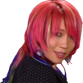 👹 Asuka pegulat, WWE, Asuka, rambut pink, potret telegram sticker