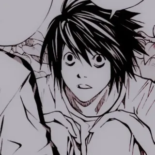🔭 L Lawliet Death Note Anime, Death Note, L Lawliet, Detective, Manga, Personaggio telegram sticker