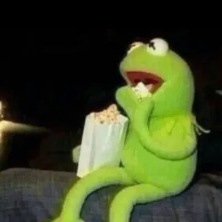 😋 Kermit Kermit la grenouille, Muppet, Manger, Popcorn, Film, Snack telegram sticker