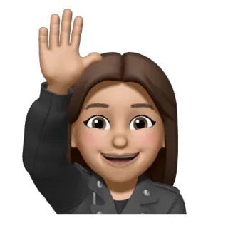❤️ Emoji, Mão, Acenando, Cumprimento whatsapp sticker