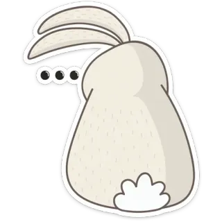 😐 ... królik, zajączek, słodki, ogon, zwierzę, naklejka telegram sticker