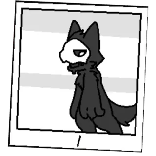 🖤 furry, preto, branco, criatura, animal telegram sticker