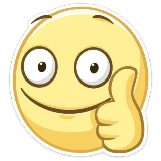 👍 Эмодзи, Большой палец вверх, Одобрение, Позитив, Смайлик, Нравится telegram sticker