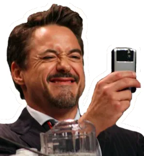 😅 Tony Stark man, iron man, actor, robert downey jr, selfie telegram sticker