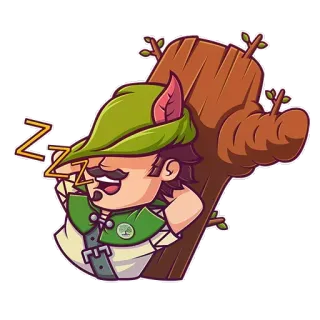 😴 dormindo, personagem, desenho animado, ilustração, sonolento, árvore telegram sticker