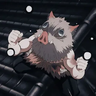 ✨ Inosuke Hashibira Demon Slayer Anime, Kimetsu no Yaiba, Inosuke, Hashibira, Personaje, Máscara de jabalí telegram sticker