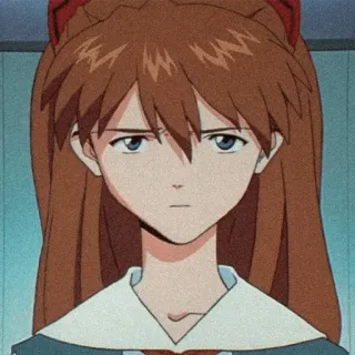 🤨 Asuka Langley Soryu Neon Genesis Evangelion anime, character, girl, serious, evangelion, asuka telegram sticker