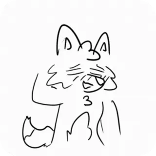 🥰 3 cáo, hoạt hình, bản vẽ, động vật, buồn telegram sticker