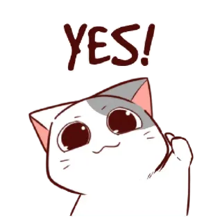👍 YES! cat, yes, cute, approval, excited, agree telegram sticker