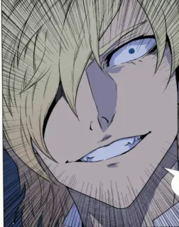 😈 anime, manga, angry, villain, fangs telegram sticker