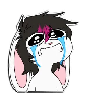 😭 crying, tears, bunny, sad, emotional, cartoon, upset telegram sticker
