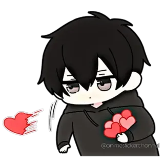 🥰 anime, heart, love, sad, cute telegram sticker