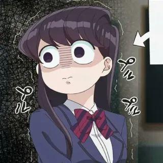 💈 Komi Shouko Komi Can't Communicate Komi Can't Communicate, Коми Сёко, Аниме, Манга, школьница, нервный/ая, милый/ая telegram sticker