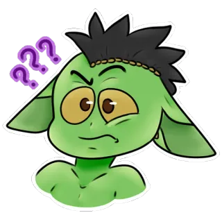 ❓ goblin, dấu chấm hỏi, bối rối, quái vật, giả tưởng, nhãn dán telegram sticker
