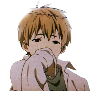 😑 Anime, Junge, Traurig, Cartoon whatsapp sticker