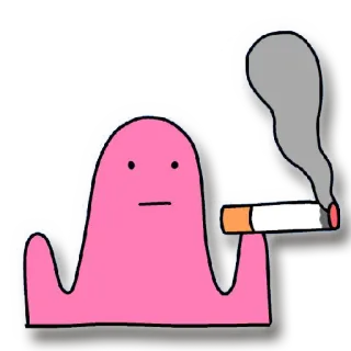 🚬 ピンクのブロブ, 漫画, 喫煙, タバコ telegram sticker