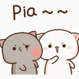 🎈 Pia Cartoon, Schattig, Dieren, Katten whatsapp sticker