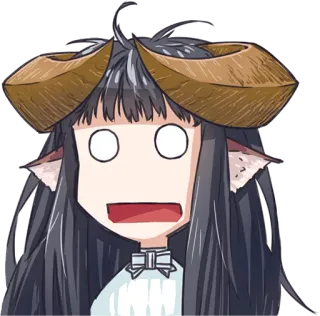 🤯 anime girl, demon girl, cow girl, cute, shocked, cartoon, sticker, funny telegram sticker