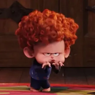 😒 Dennis Hotel Transylvania desenho animado, vampiro, monstro, criança, cabelo ruivo, Dennis Loughran, Hotel Transilvânia telegram sticker